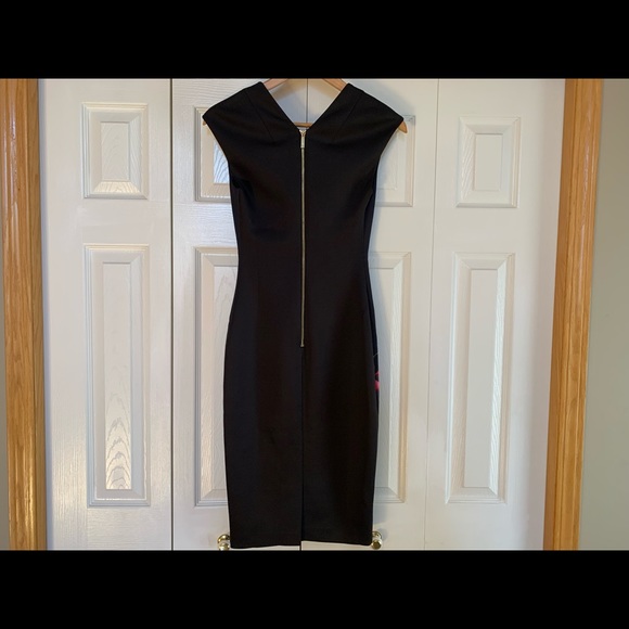 Ted Baker Darnet Bejewelled Shadow black white birds Bodycon Dress 0 - Picture 9 of 12